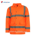 Winter gesteppte Hallo Vis reflektierende Arbeitssicherheit Parka Jacke Mantel mit verstellbarer Kapuze